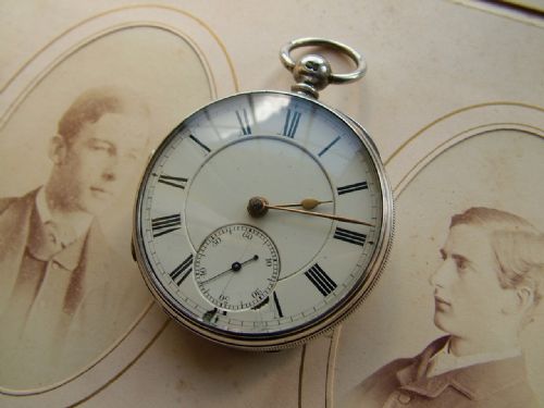 Antique Silver Fusee Pocket Watch, 1871