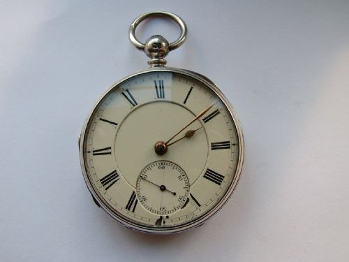 fig 1. Antique silver fusee pocket watch, 1871