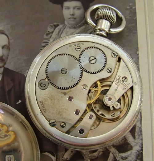 fig 2. Antique silver Syren pocket watch, 1919