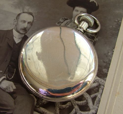 fig 1. Antique silver Syren pocket watch, 1919