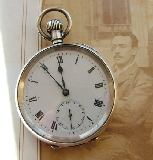 Antique Silver Pocket Watch, 1918