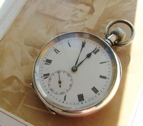 fig 1. Antique silver pocket watch, 1918