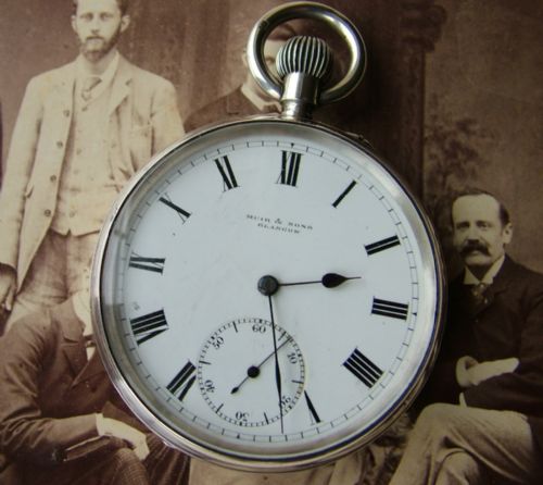 Antique Silver Pocket Watch, Muir & Sons, Glasgow