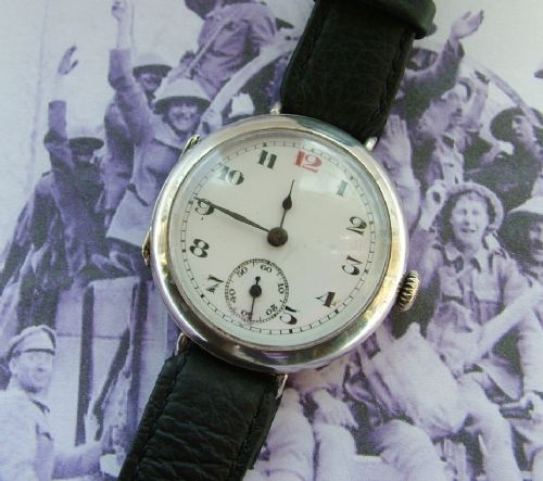 Gents Silver Trench Watch, Ww1, 1915