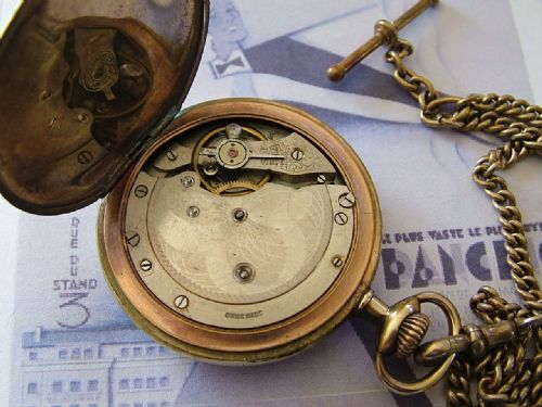 fig 2. Art Deco Tièga pocket watch with chain
