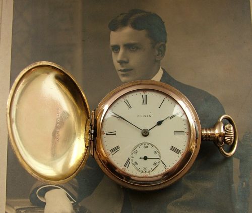 Antique 1906 Elgin Full Hunter Fob Pocket Watch