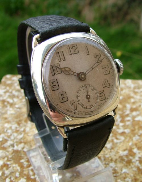fig 1. Vintage 1929 gents silver hand winding wrist watch