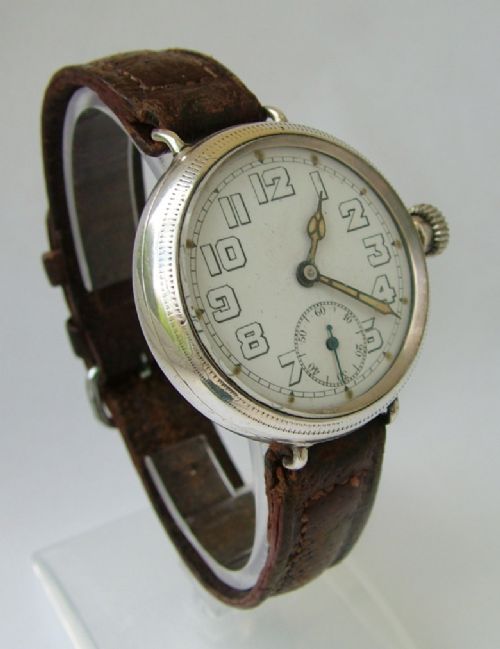 fig 1. Gents silver trench watch, WW1, 1916