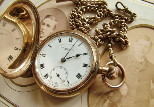 Thomas Russell Full Hunter Pocket Watch & Chain