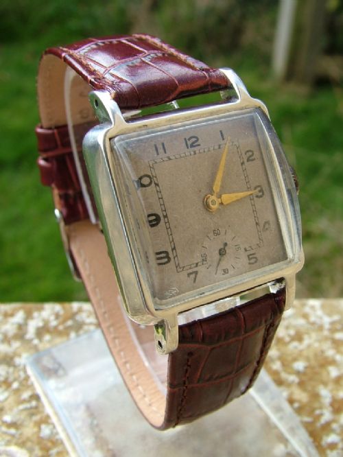fig 1. Gents silver Rone Sportsmans wrist watch, 1956