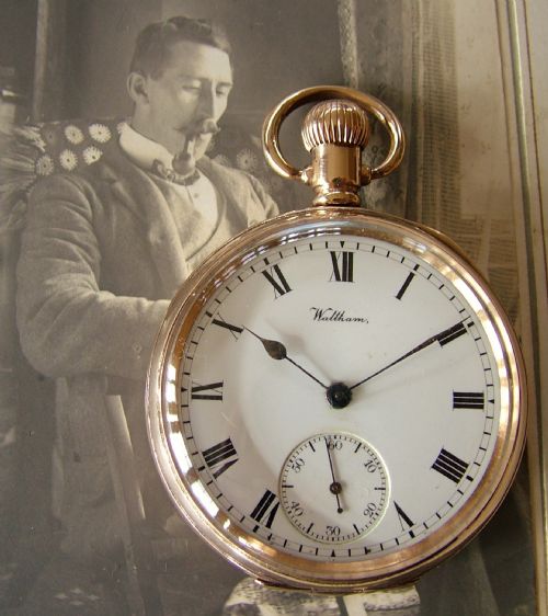 Antique 1908 Waltham Traveler Gold Filled Pocket Watch