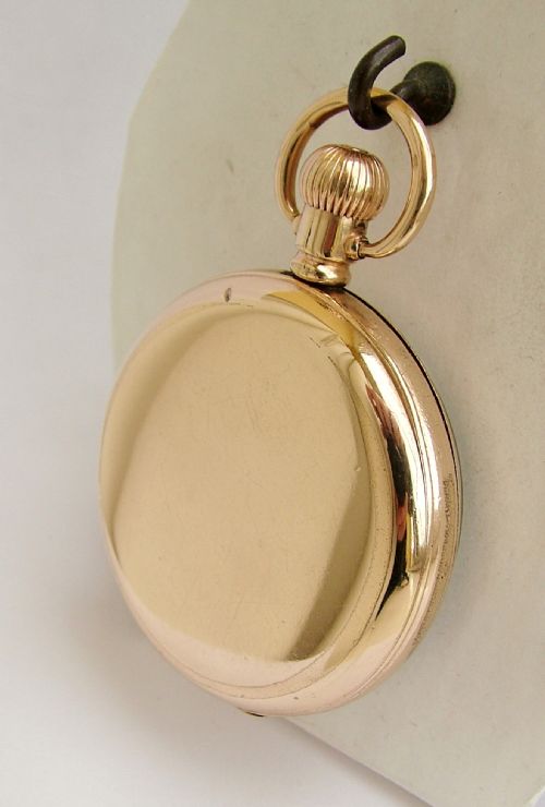 fig 1. Antique 1908 Waltham Traveler gold filled pocket watch