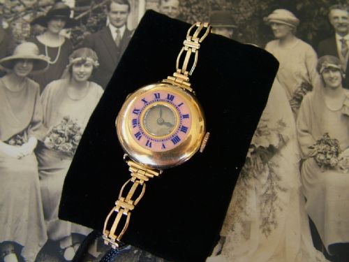 Ladies 18ct Gold Half Hunter Watch, 1919