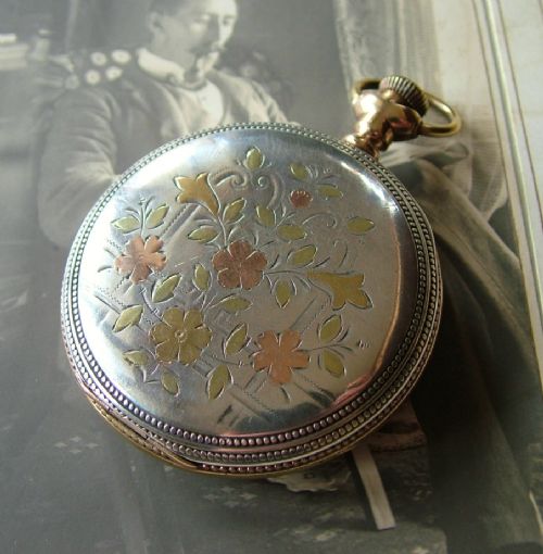 Antique Elgin Silver Full Hunter Pocket Watch