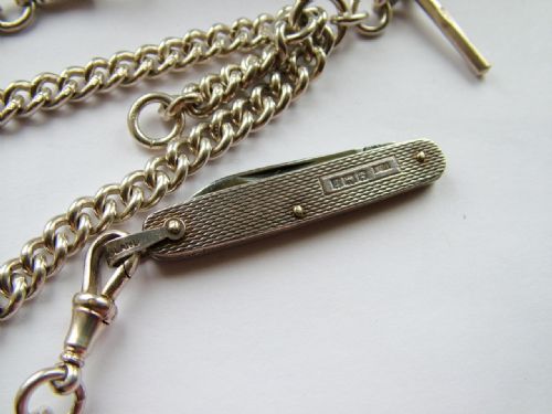 fig 1. Antique silver double watch chain