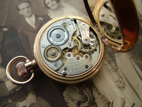 fig 1. Antique Tacy full hunter pocket watch