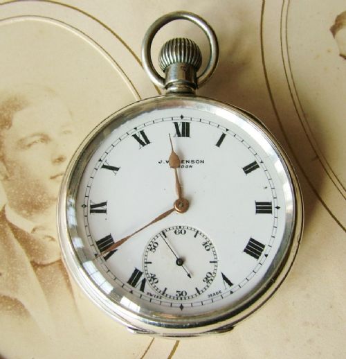 fig 1. 1930s J W Benson silver pocket watch