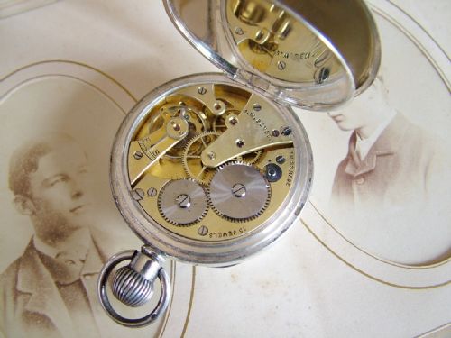 fig 2. 1930s J W Benson silver pocket watch