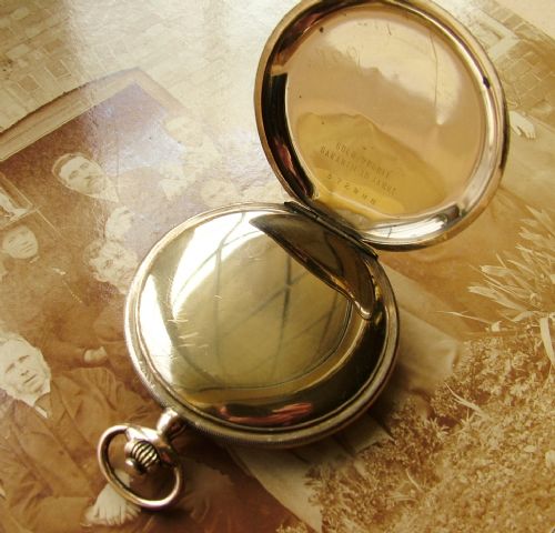 fig 1. 1930s gold plated full hunter pocket watch