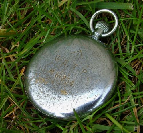 fig 1. 1940s WW2 Cyma GSTP stem winding pocket watch