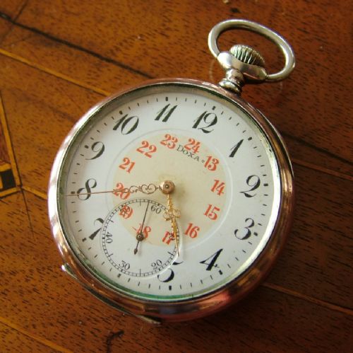 Antique .800 Silver Doxa Stem Winding Pocket Watch