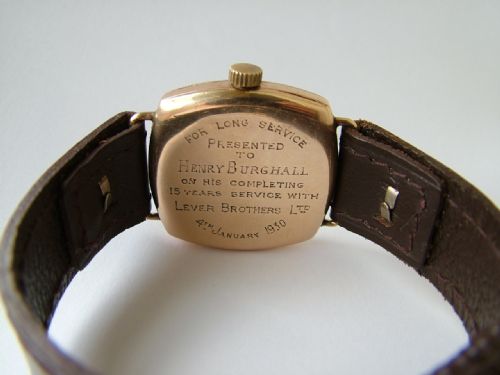 fig 2. Gents 9ct gold Vertex gents wrist watch, 1931