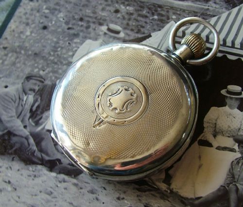 fig 1. Antique silver Buren pocket watch, 1918