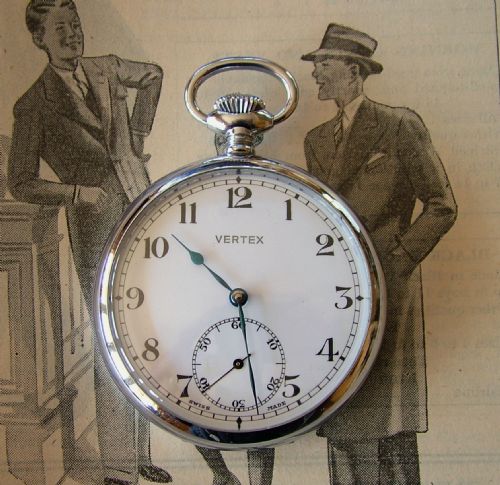 A Vintage 1940s Vertex Stem Winding Pocket Watch