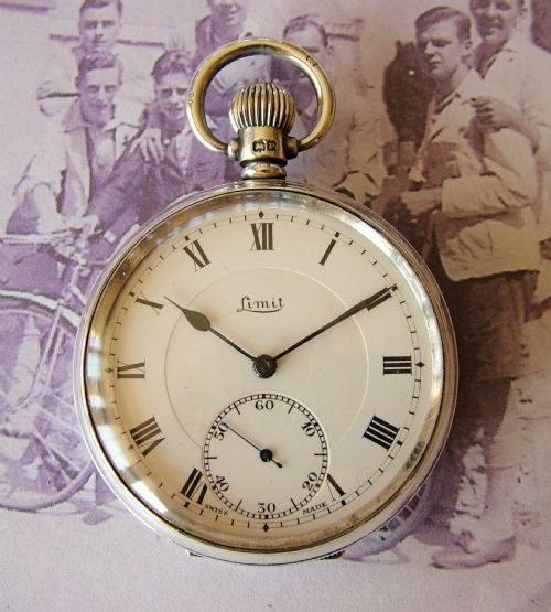 A Vintage 1939 Silver Limit Stem Winding Pocket Watch