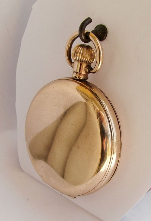 fig 2. A vintage 1921 Waltham gold plated full hunter pocket watch.