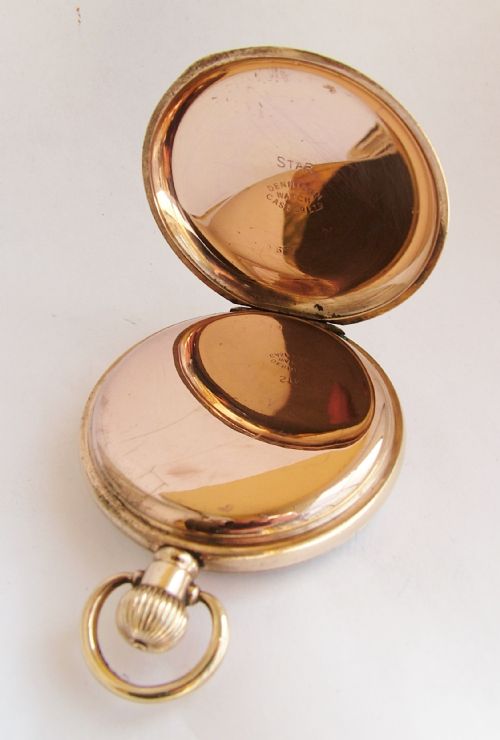 fig 2. A vintage 1920s Cyma gold plated pocket watch.