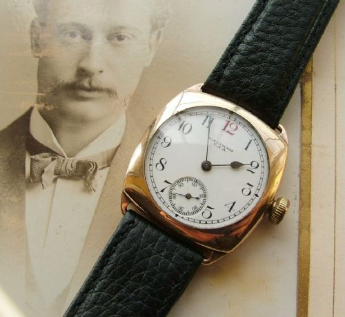 Gents 1930s Waltham Cushion Cased Wrist Watch