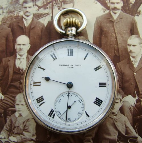 Antique English Silver Pocket, Inglis & Sons, York