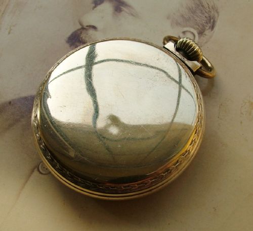 fig 1. 1938 Elgin 10k rolled gold pocket watch