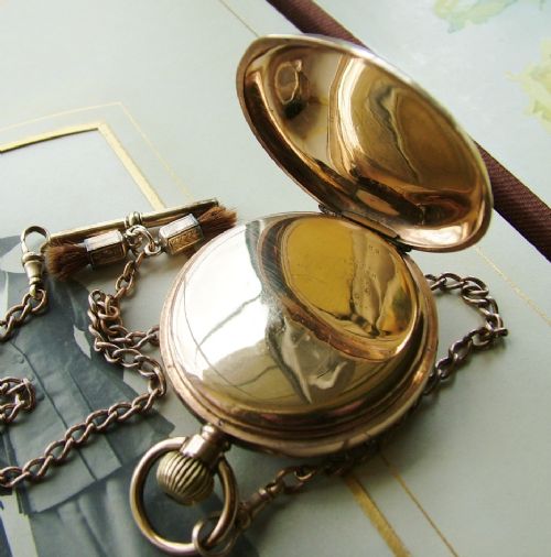 fig 2. Antique Waltham Bond St pocket watch & chain