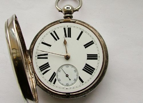 fig 1. Antique silver fusee pocket watch, Y J Rudelsheim
