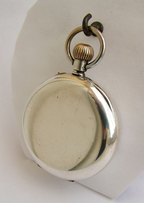 fig 1. Antique silver Swiss stem winding pocket watch.