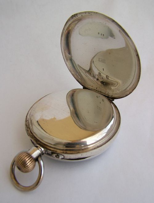 fig 2. Antique silver Swiss stem winding pocket watch.