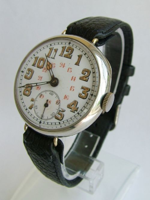 Gents Antique Trench with 24 Hour Dial
