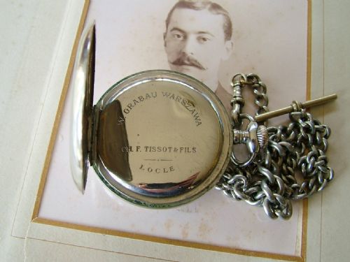 fig 1. 1920s Tissot pocket watch and chain
