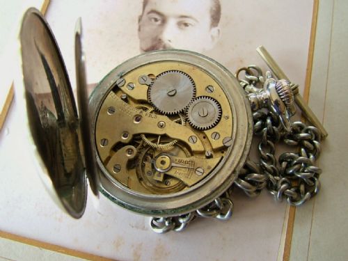 fig 2. 1920s Tissot pocket watch and chain