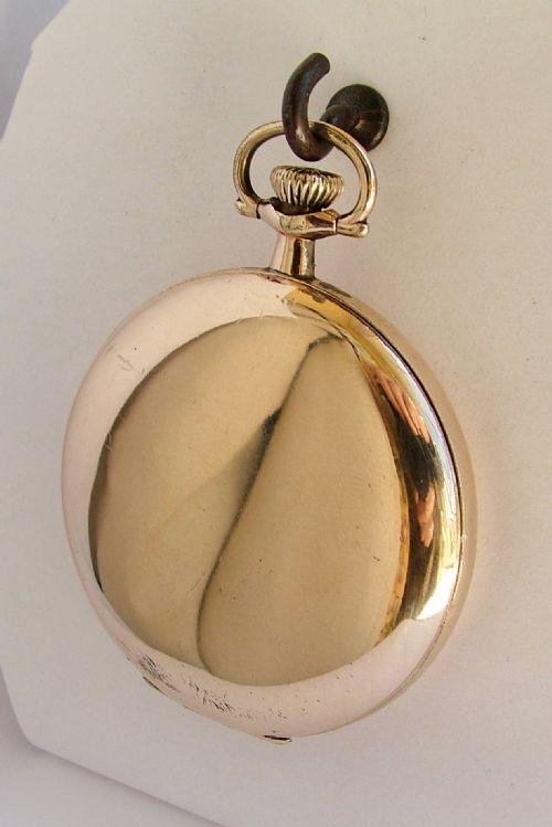 fig 1. Antique 1913 Elgin full hunter gold plated pocket watch