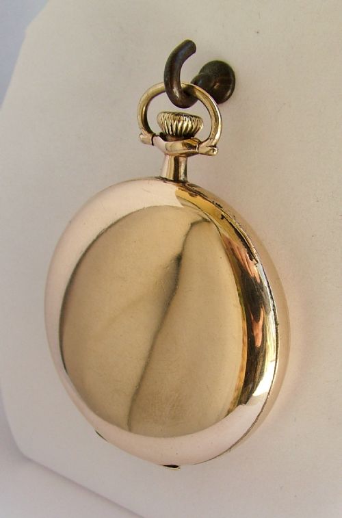 fig 2. Antique 1913 Elgin full hunter gold plated pocket watch
