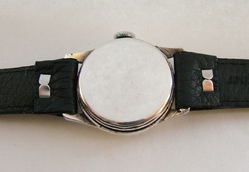 fig 2. A vintage gents 1940s silver Kingston hand winding wrist watch.