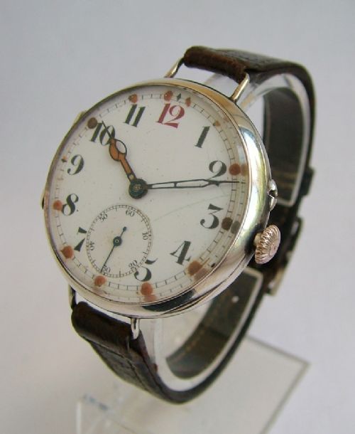 Antique Gents Silver Watch with Orig. Strap, 1912