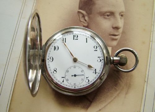 1918 Silver Full Hunter Pocket Watch