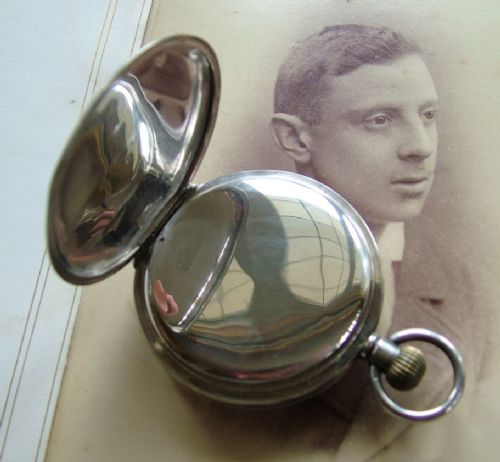 fig 2. 1918 silver full hunter pocket watch