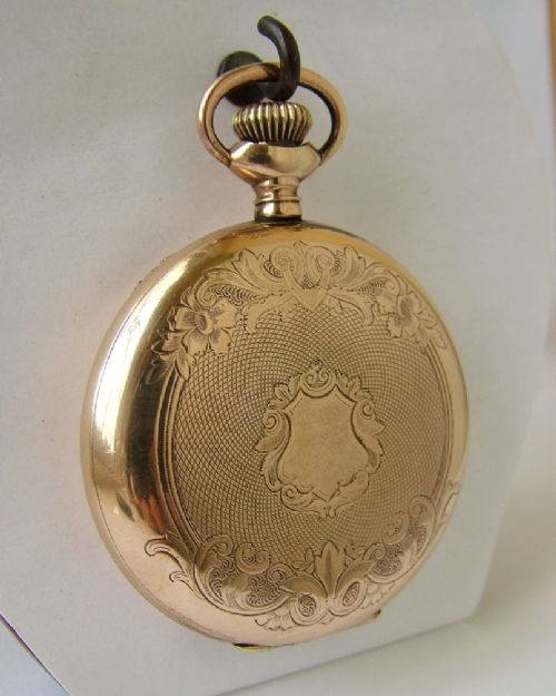 fig 1. Antique Waltham Traveler full hunter pocket watch