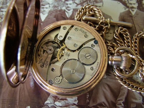 fig 1. 1920s Limit full hunter pocket watch and chain