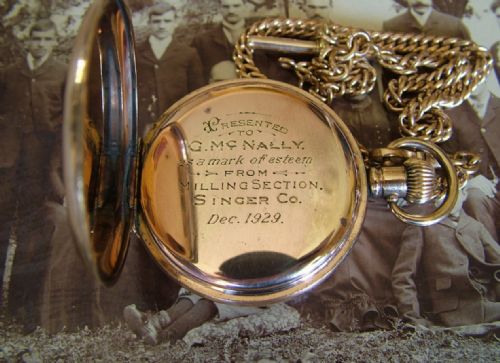 fig 2. 1920s Limit full hunter pocket watch and chain